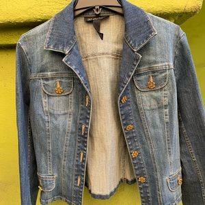 jean jacket with rhinestone buttons